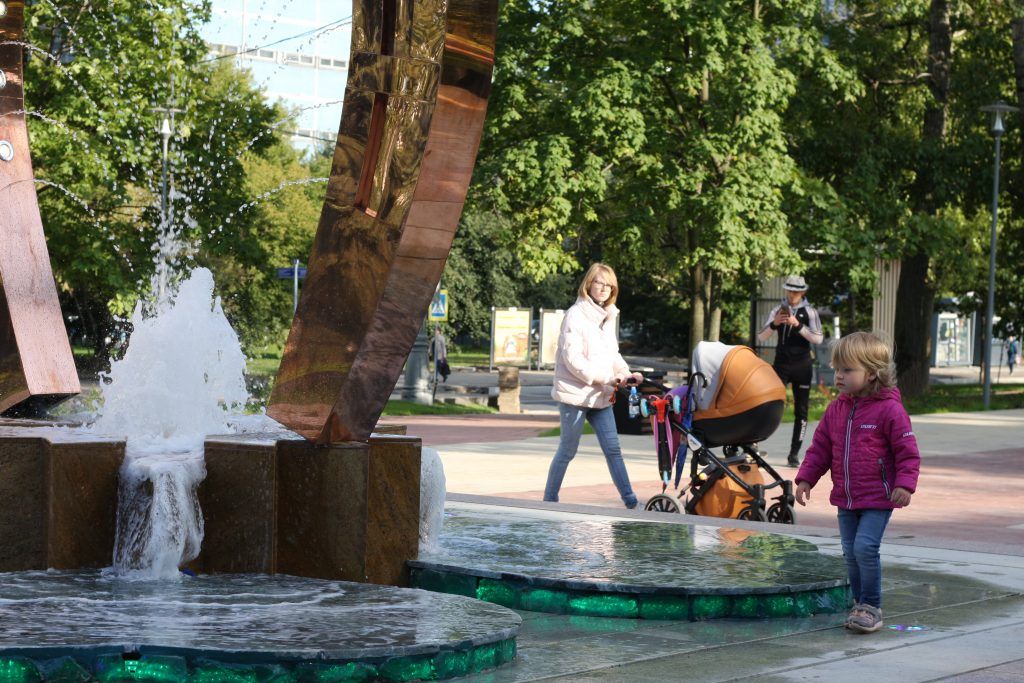 Крылатское, Осенний бульвар, благоустройство, фонтан
