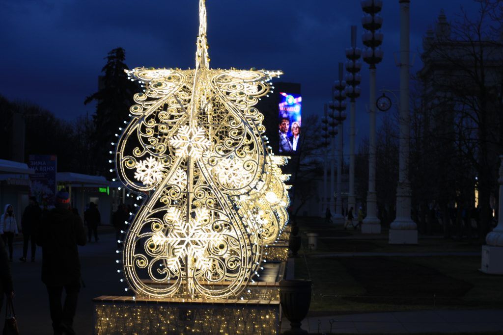 ВДНХ, украшение Москвы, зима в Москве, парки Москвы, Новый год