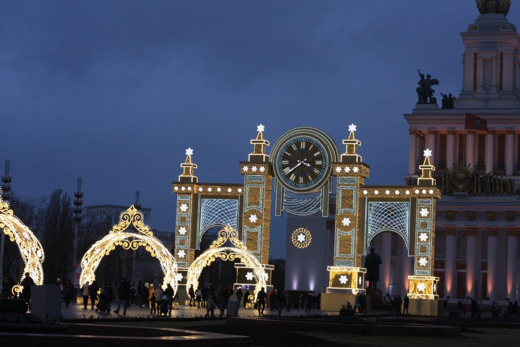 ВДНХ, украшение Москвы, зима в Москве, парки Москвы, Новый год
