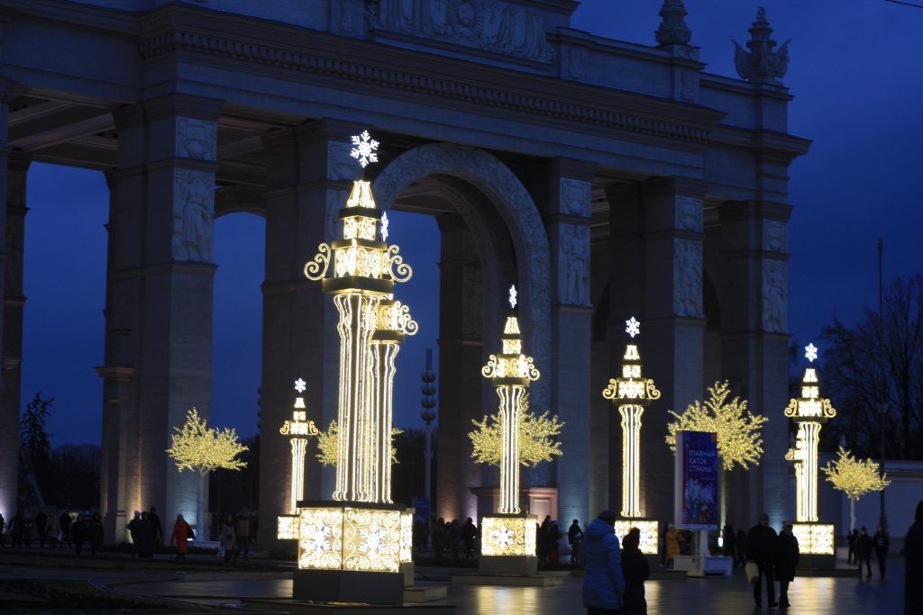 ВДНХ, украшение Москвы, зима в Москве, парки Москвы, Новый год