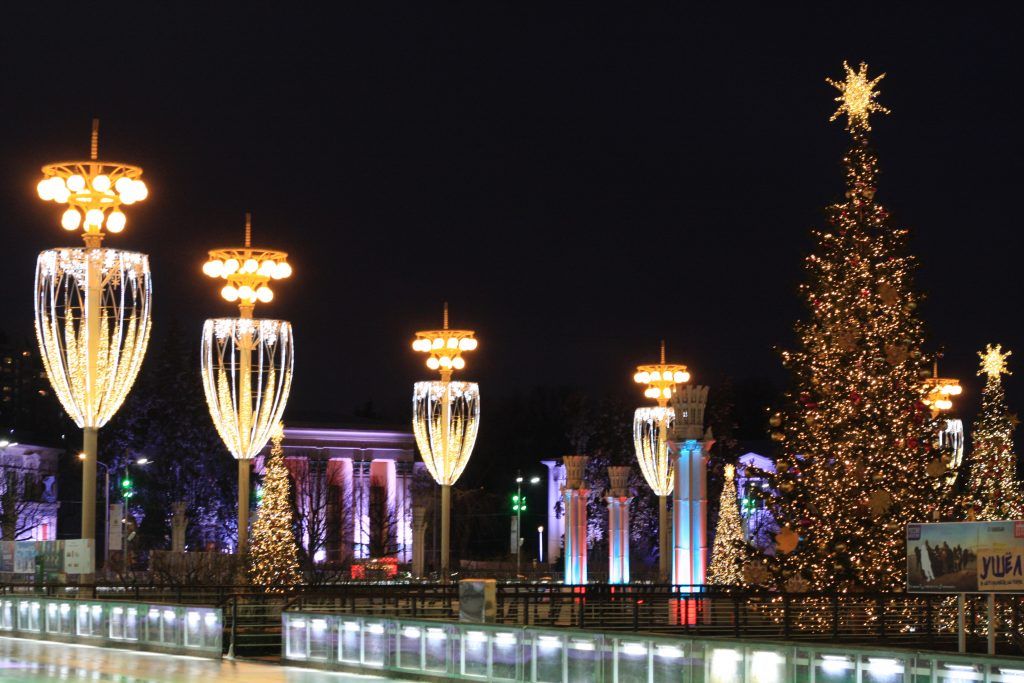 ВДНХ, украшение Москвы, зима в Москве, парки Москвы, Новый год
