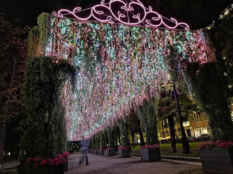 День города, подсветка, праздник в Москве, Бульвар, арка