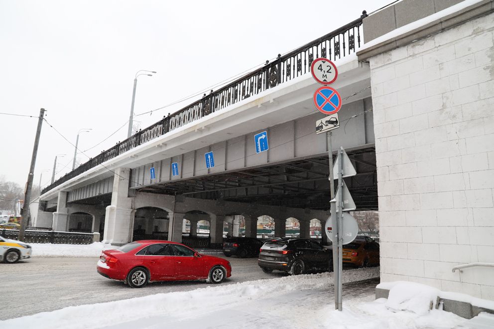 Электрозаводской мост, зима, ремонт
