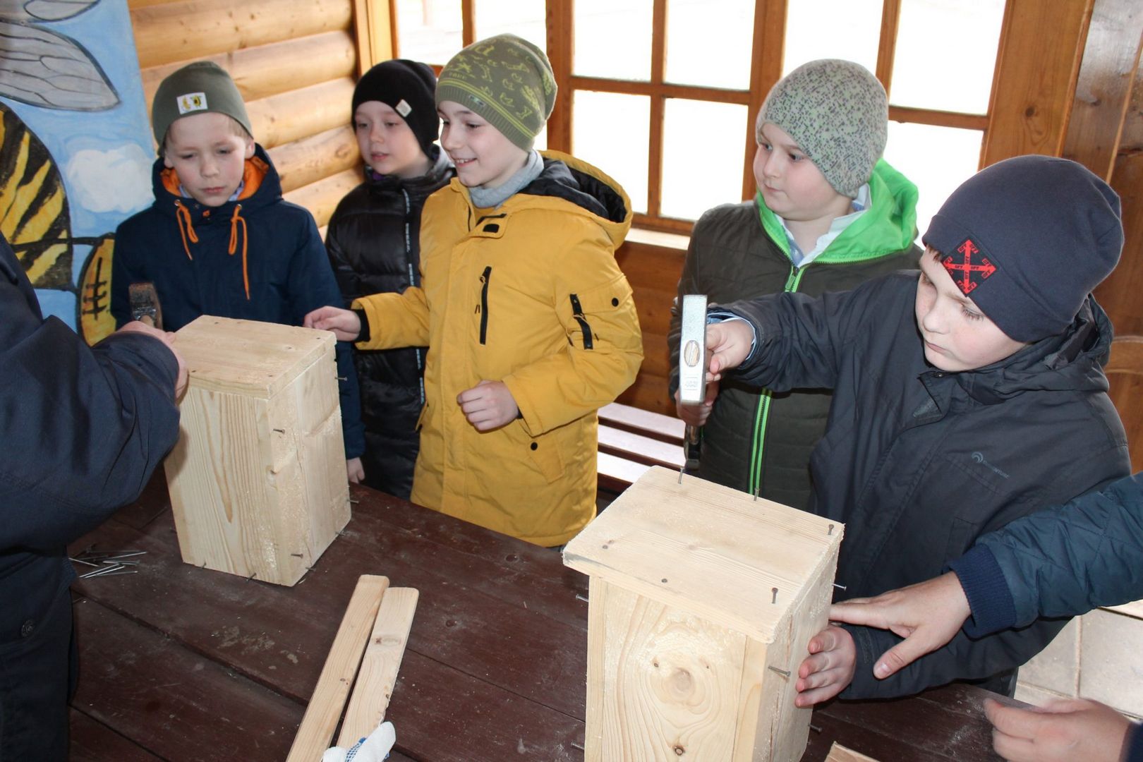 Птицы, скворечник