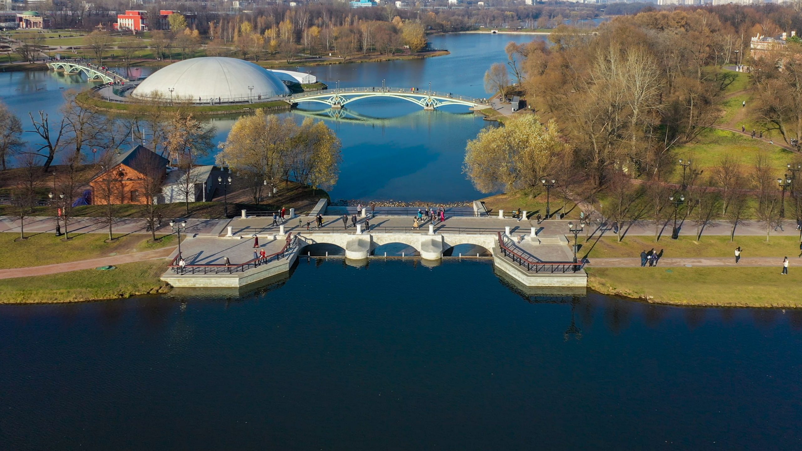 Царицынская плотина, Царицыно, мост, парки Москвы, благоустройство