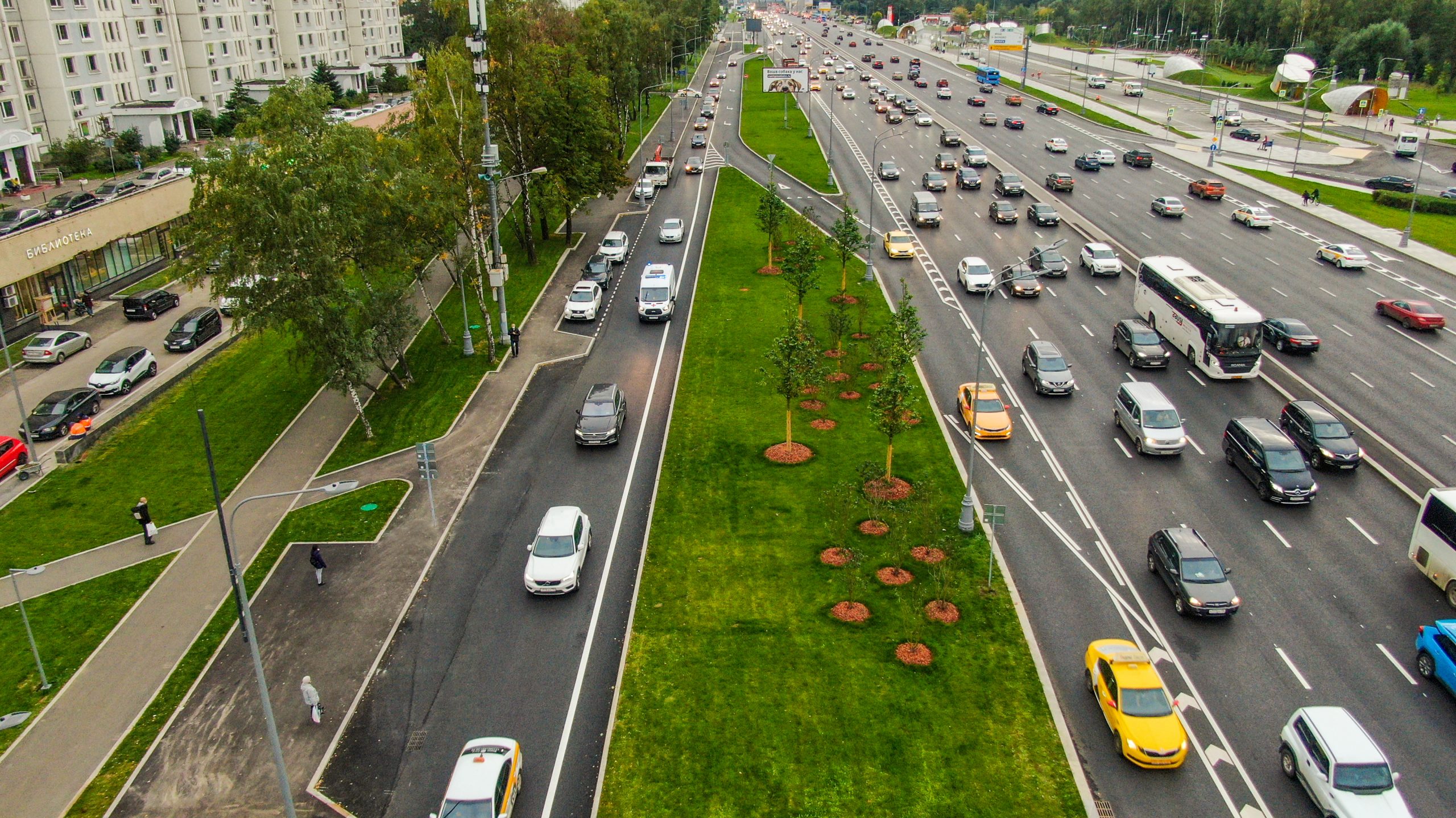 Ленинский проспект, озеленение, благоустройство