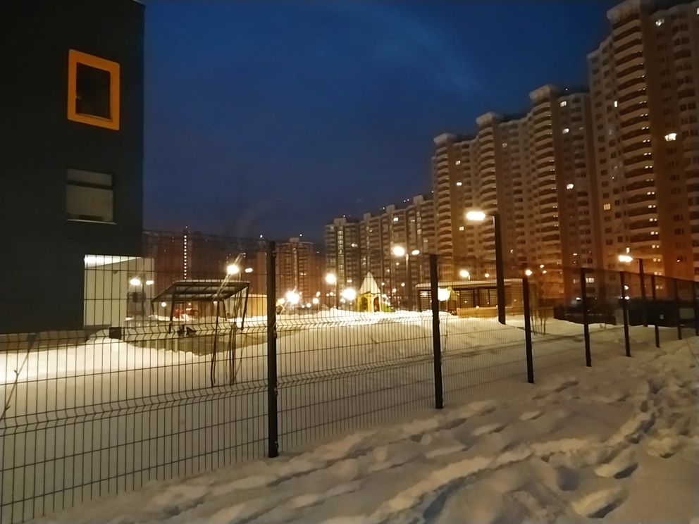 зима, фонари, детский сад, дом
