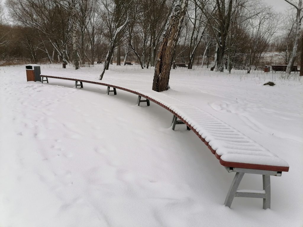 зима, снег, парк