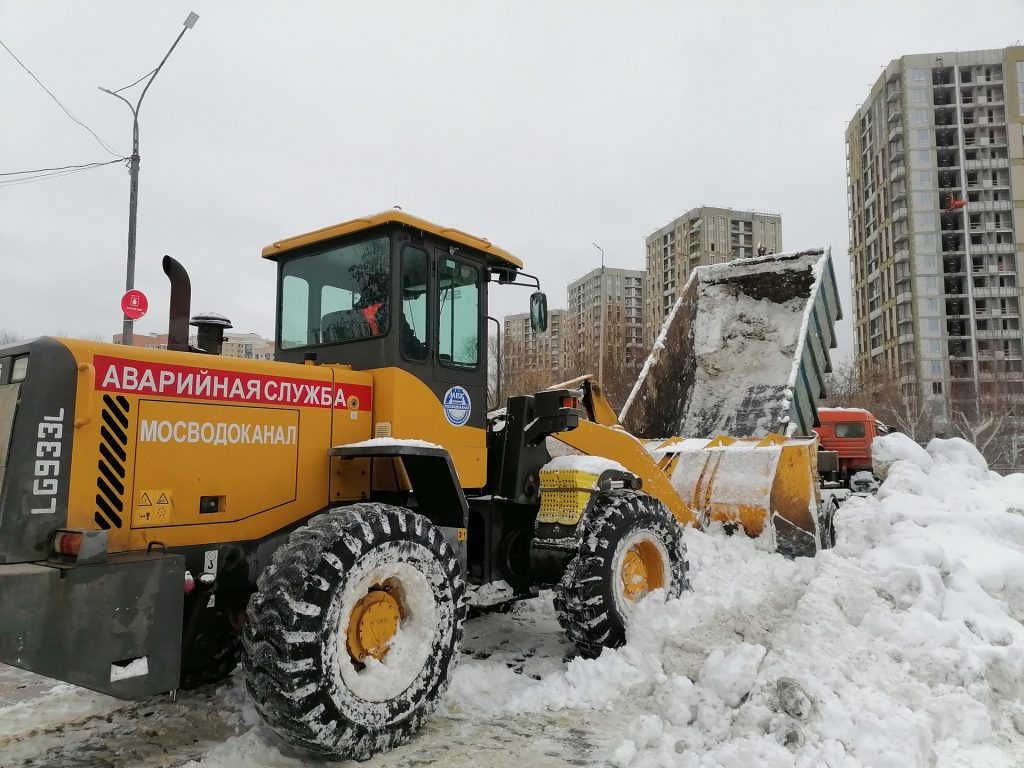 снегосплавный пункт Черкизово, АО Мосводоканал, снег. Фото Юлии Смагринской