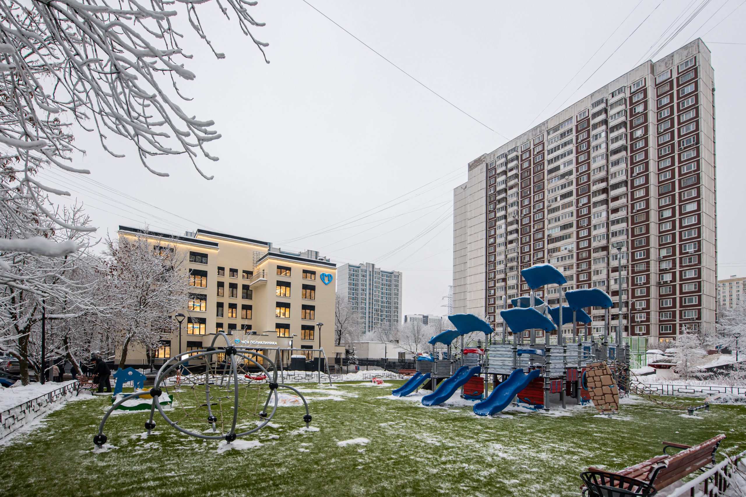 поликлиника, благоустройство, зима, ФОТО КГХ