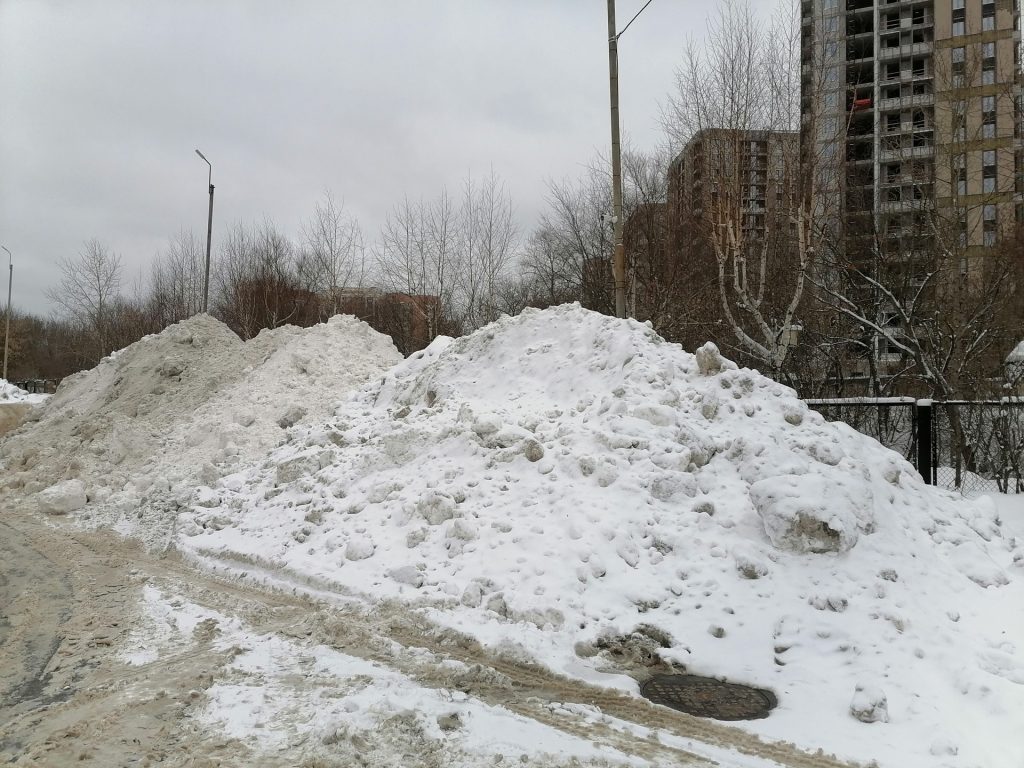 снегосплавный пункт Черкизово, АО Мосводоканал, снег. Фото Юлии Смагринской