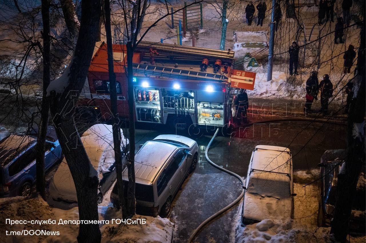 пожар на Кавказском бульваре в Царицыно
