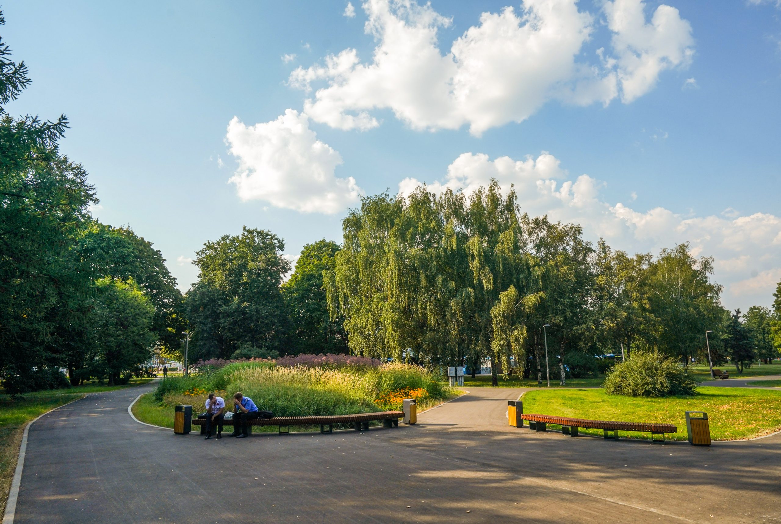 скамейка благоустройство, дорожка, фото КГХ