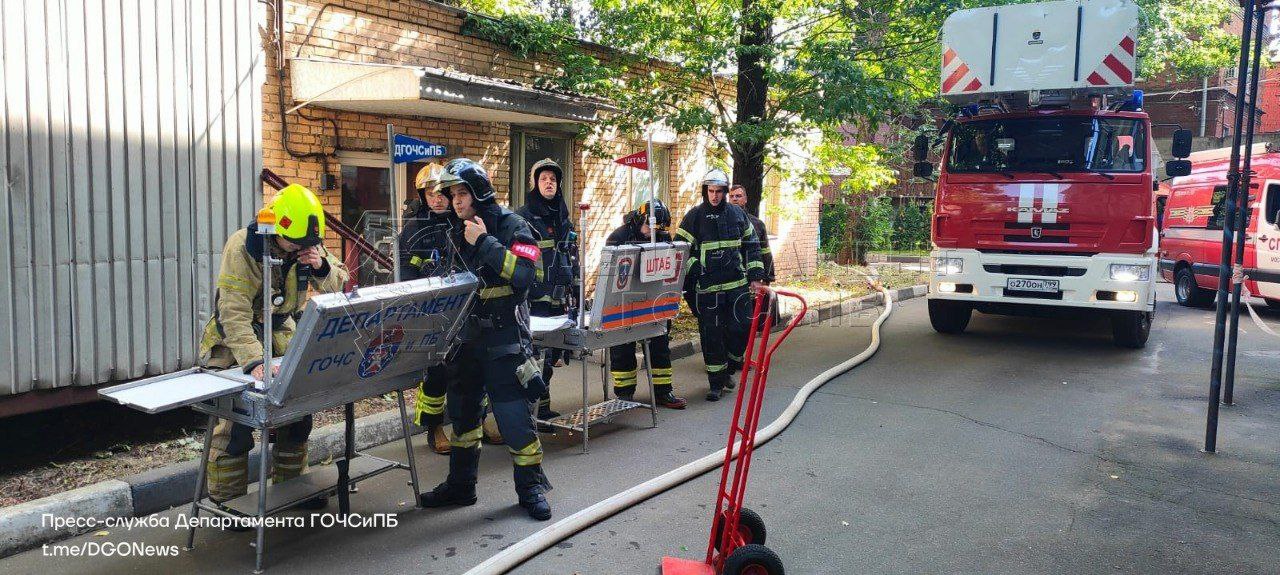 пожар в Лефортове, происшествия в Москве, фото ГОЧС