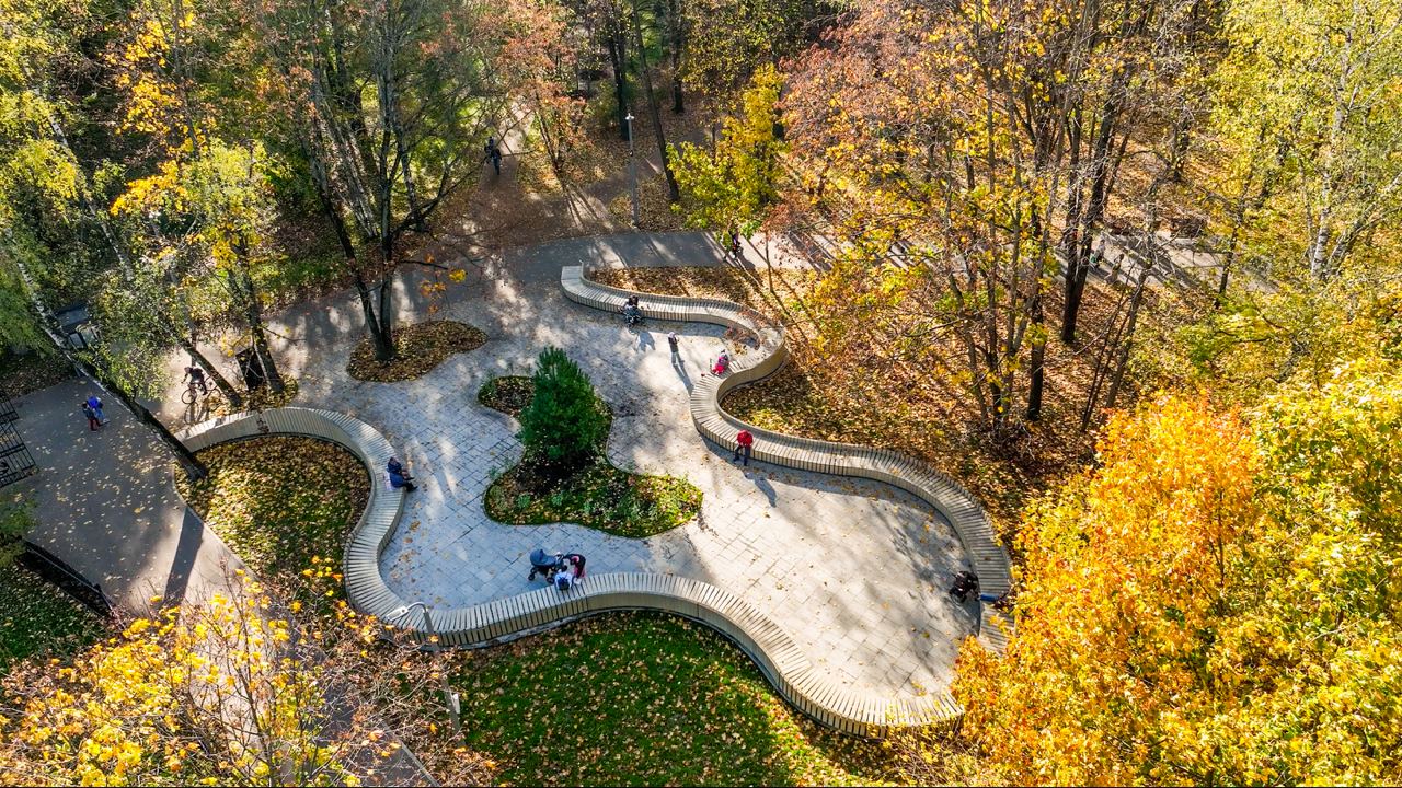Покровское-Стрешнево, скамейка, лавочка, парк, осень, фото КГХ