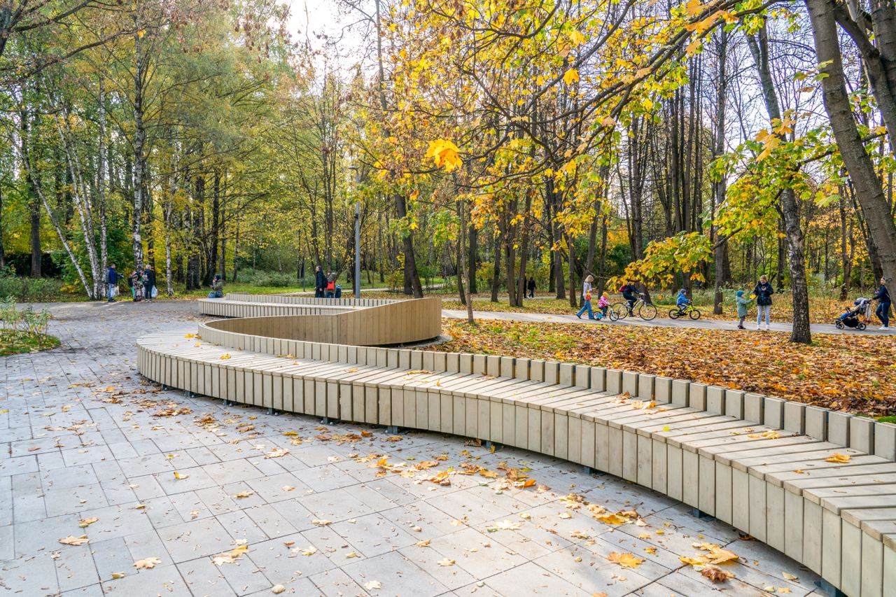 Покровское-Стрешнево, скамейка, лавочка, парк, осень, фото КГХ