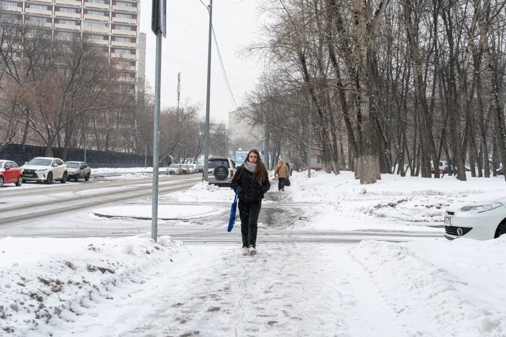 пешеходная дорога, БКЛ Текстильщики, зима, снег, фото ДКР