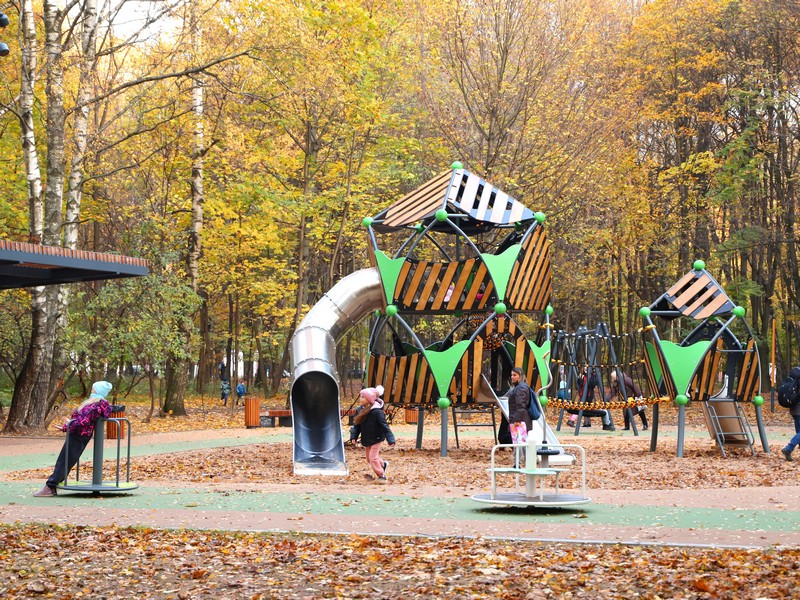 парк Кусково, детская площадка, Медвежья берлога, дети, осень, фото Юлия Смагринская