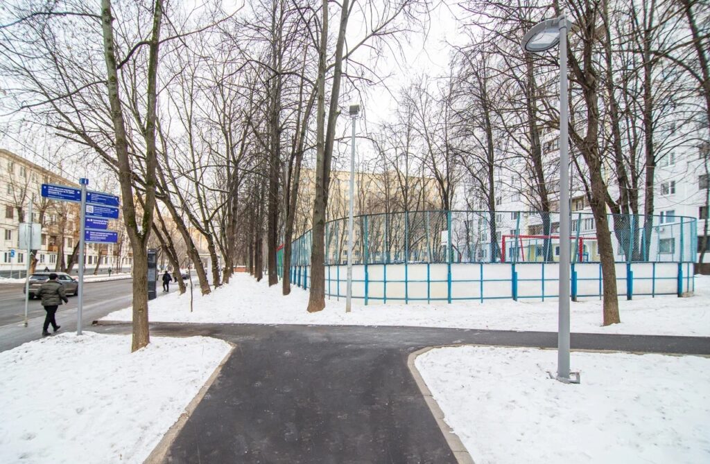 Кленовый бульвар, благоустройство, зима, дорожки, фото КГХ