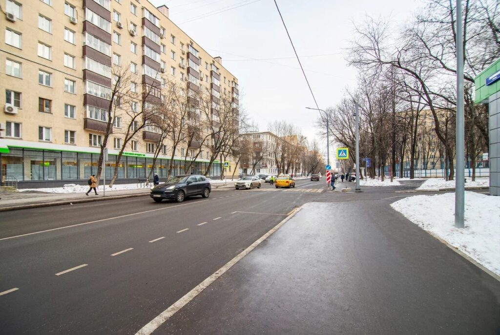 Кленовый бульвар, благоустройство, зима, дорога, фото КГХ