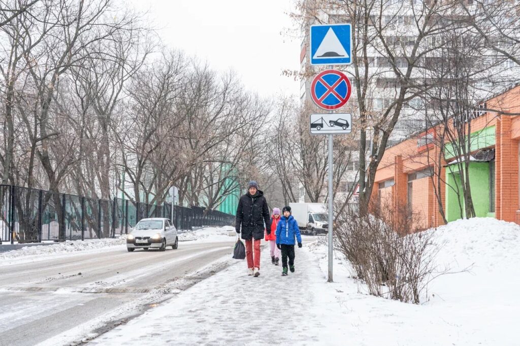 пешеходная дорога, БКЛ Текстильщики, зима, снег, фото ДКР