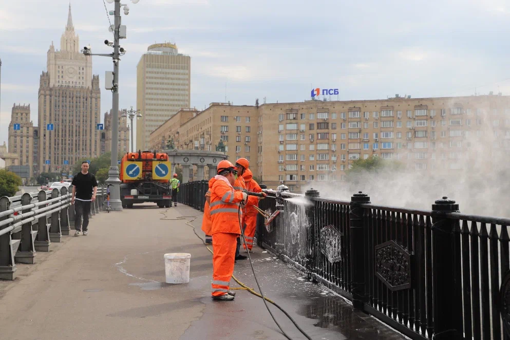 пена, промывка, ограждение, мост, фото Юлия Смагринская