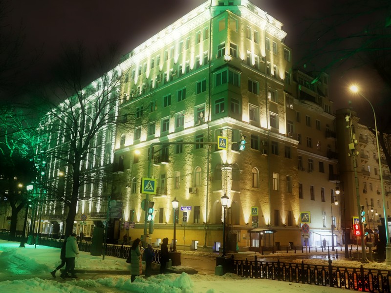 подсветка зданий, Москва, город, ночь, фото Юлия Смагринская