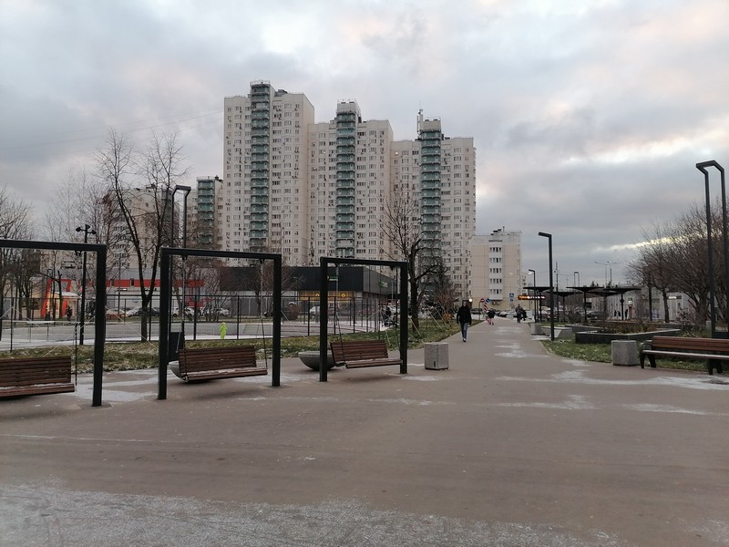парк, качели, снег, Москва, зима, фото Юлия Смагринская