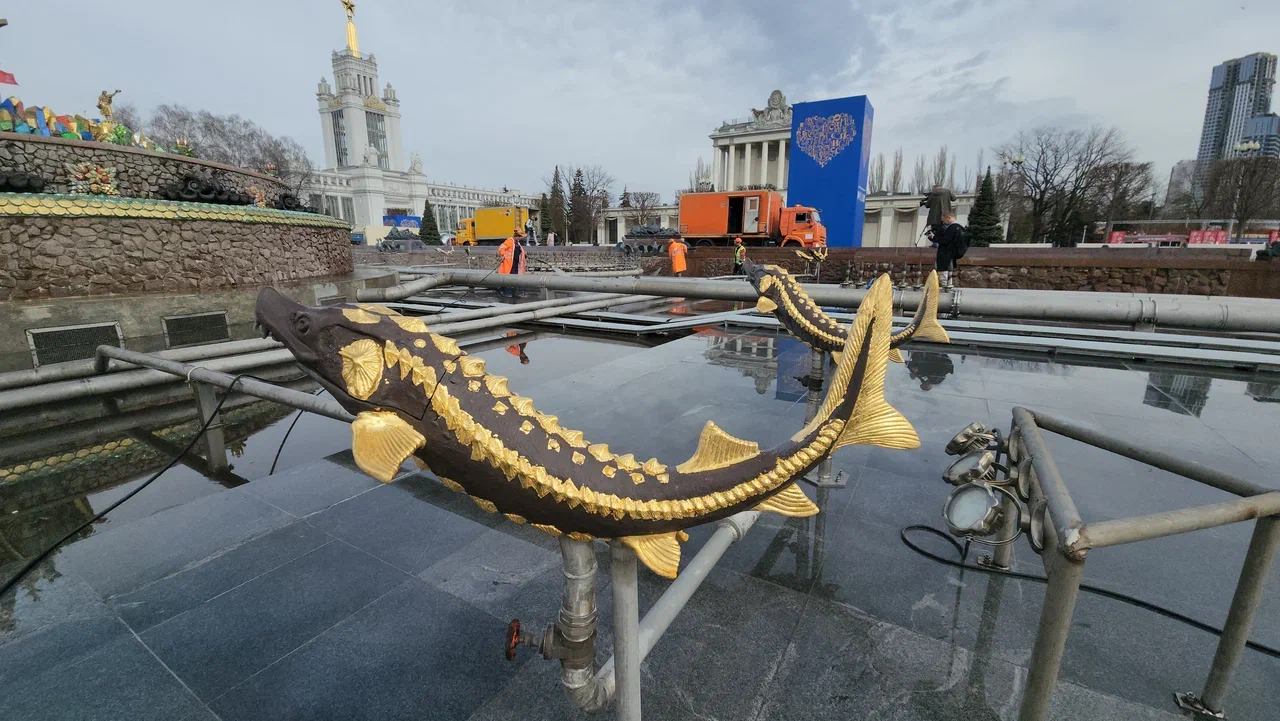 фонтан Каменный цветок, ВДНХ, промывка, фото Юлия Смагринская