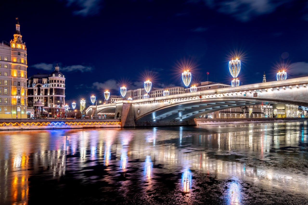Подсветка, Новый год, мост, праздник, фото КГХ