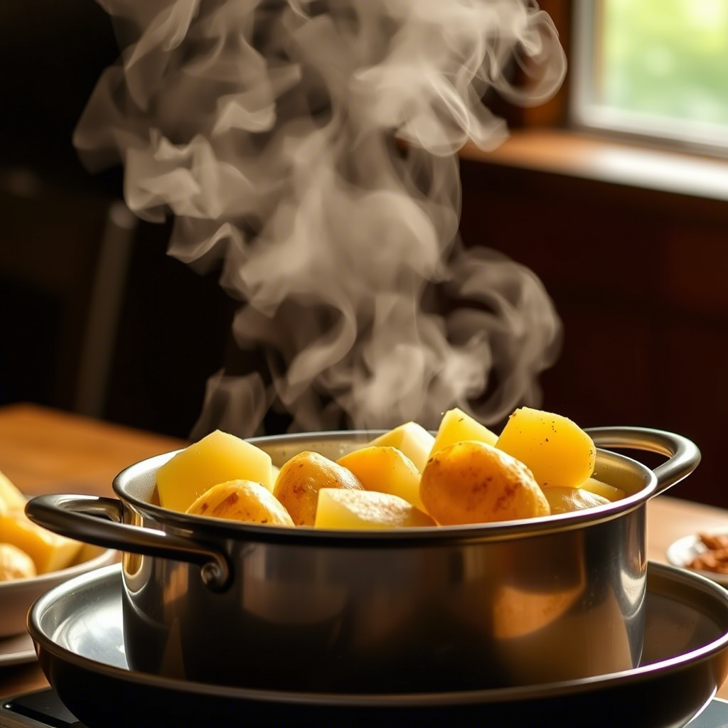 Картофель, кастрюля, еда, продукты, фото Наталия Бахарева ИИ